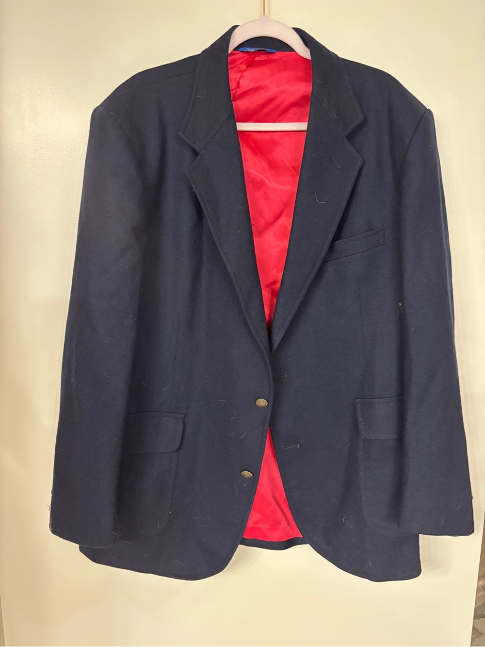 Pendleton Navy Blazer with Red Satin Lining